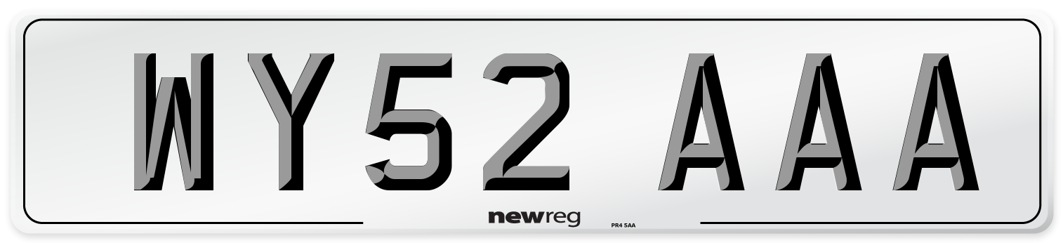 WY52 AAA Number Plate from New Reg